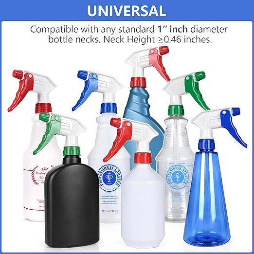 6 Pack Universal Spray Bottle Replacement Nozzle, Mist & Stream Trigger Sprayer - Image 2