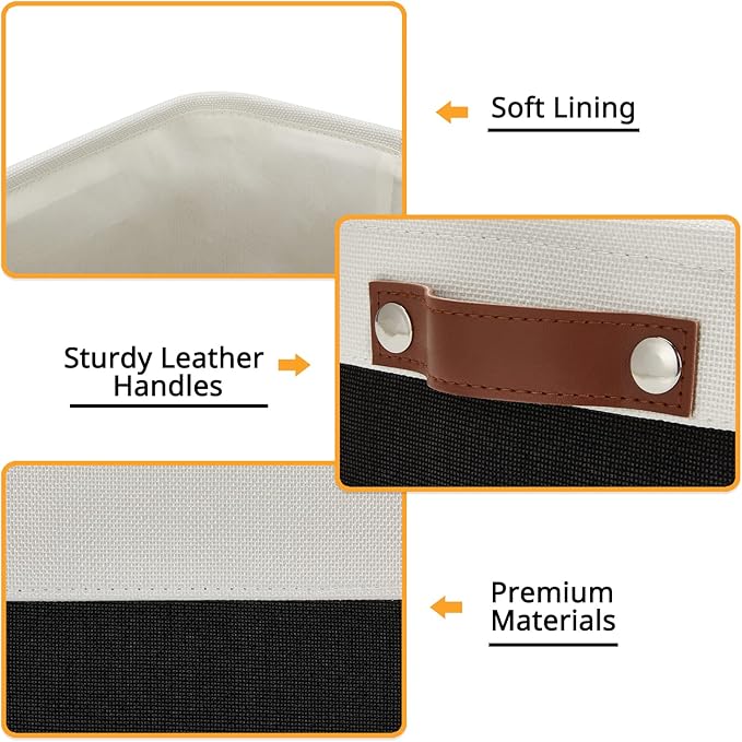 DULLEMELO Small Storage Bin, Collapsible Rectangular Fabric Basket - Image 3