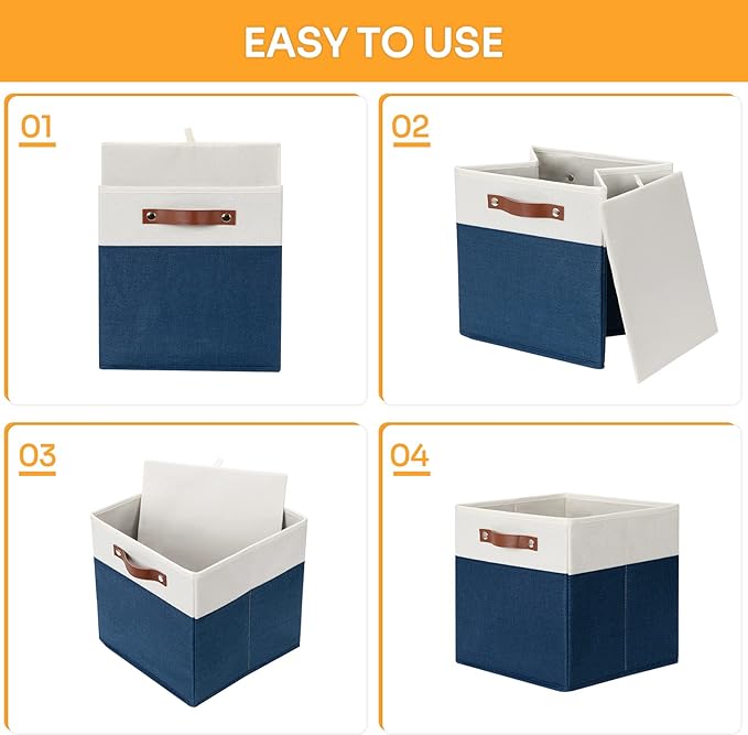 DULLEMELO 12 inch Cube Storage Bins, Gift Baskets Empty - Image 7