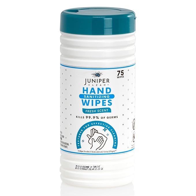 1 Pack Hand Sanitizing Wipes, Alcohol Free 75 Count Canister Disposable Hand by JuniperCLEAN