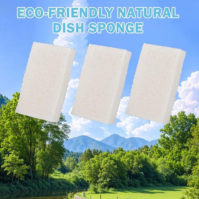 YoleShy 24 Pack White Sponges Kitchen Natural Compressed Cellulose Sponges - Image 7