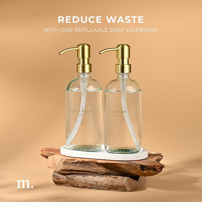 MaisoNovo Soap Dispenser 3-Piece Set | 16.9oz Clear Bottles - Image 7