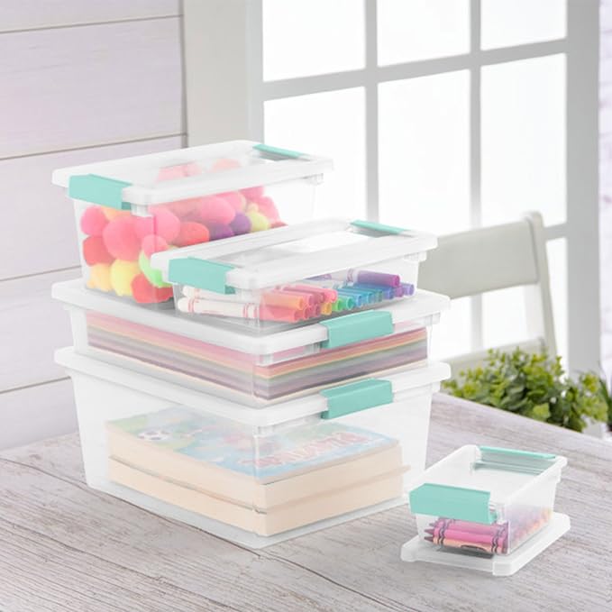 Sterilite 18-Pack Clip Box, Stackable Clear Plastic Bins - Image 9