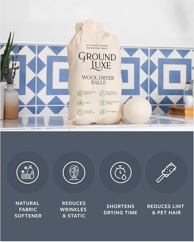 GroundLuxe Premium New Zealand Wool Dryer Balls - Image 3