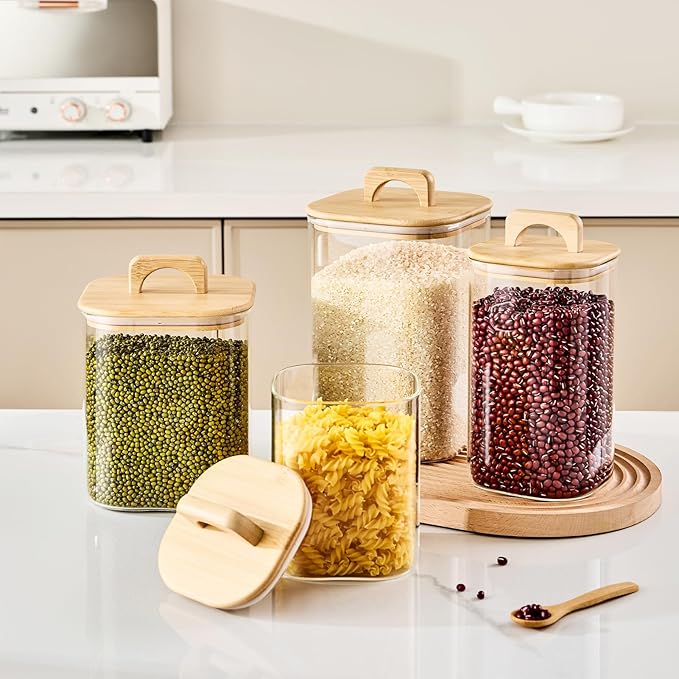 Sweejar 1 qt Glass Food Storage Containers - Image 3