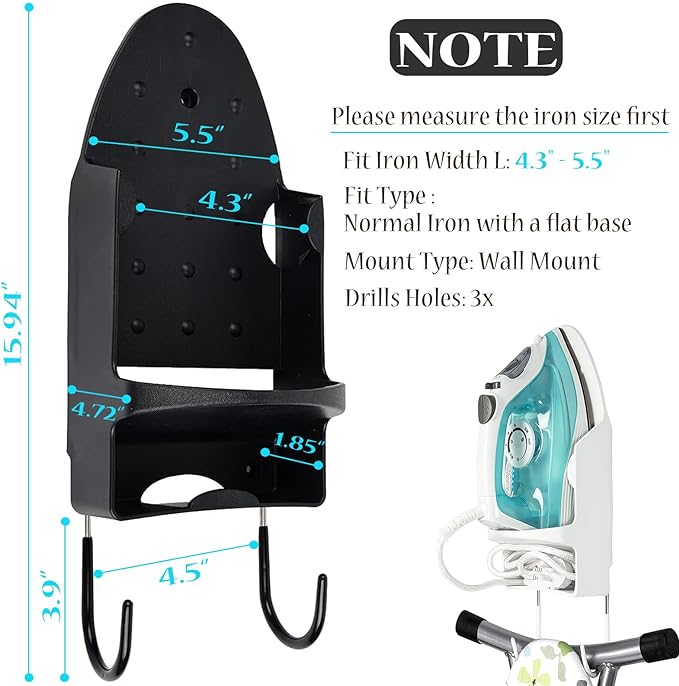 Wall Mounted Ironing Board Rack Electric Iron Holder Household Bathroom Shelf - Image 4