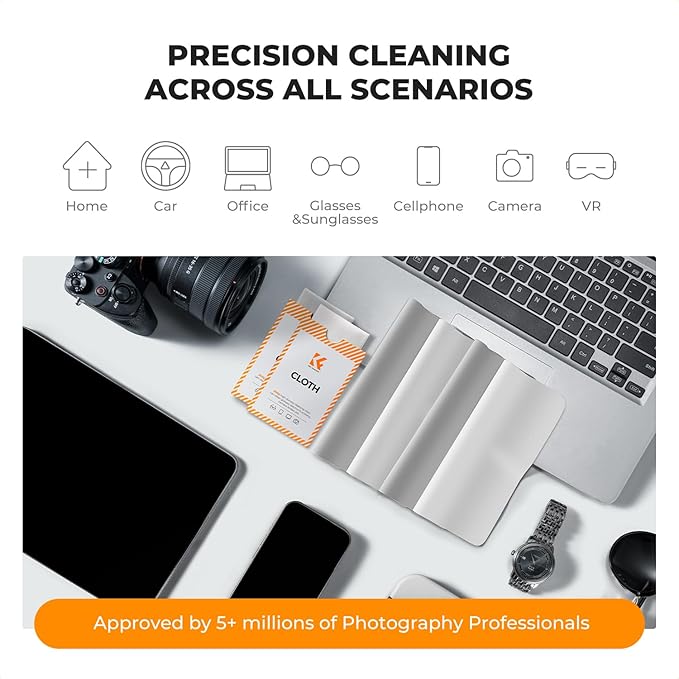 K&F CONCEPT 6 Pack Lens Cleaning Cloth | Microfiber Cleaning Cloth | Glasses - Image 4