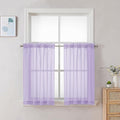Chyhomenyc Lilac Sheer Curtains 30 inch Length 2 Panels, Light Filtering Voile by Chyhomenyc
