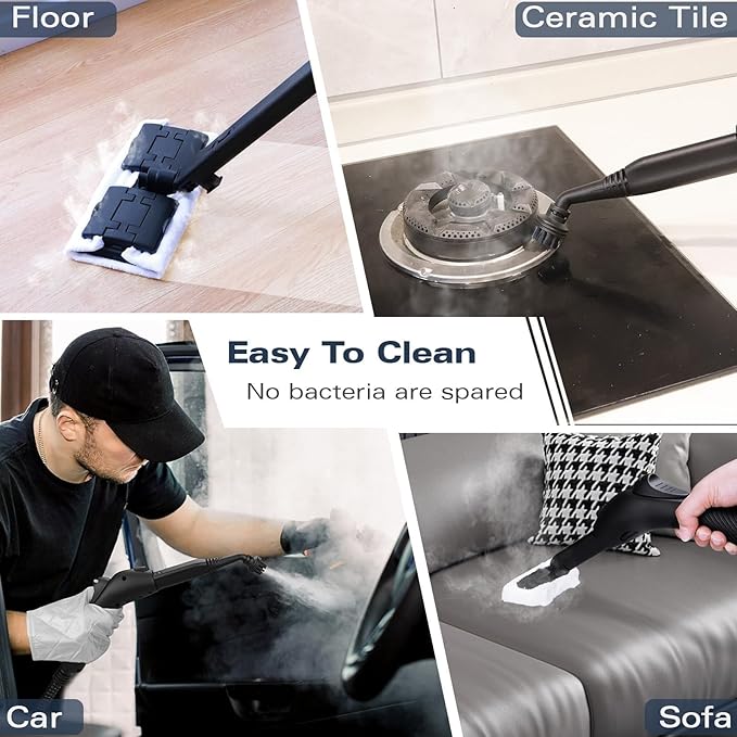 Steam cleaner, equipped with 21 specialized accessories, 1.08-liter water tank - Image 5