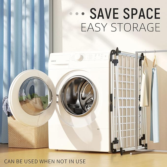 Clothes Drying Rack, Gullwing Laundry Rack, Collapsible, Space-Saving Laundry - Image 6