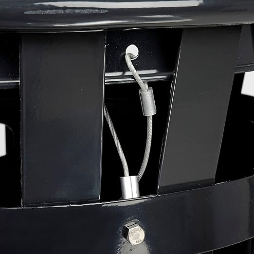 Global Industrial 36 Gallon Outdoor Slatted Steel Round Trash Can - Image 3