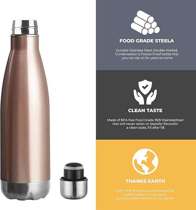 MEWAY 17oz Sport Water Bottle 4 Pack Vacuum Insulated Stainless Steel - Image 3