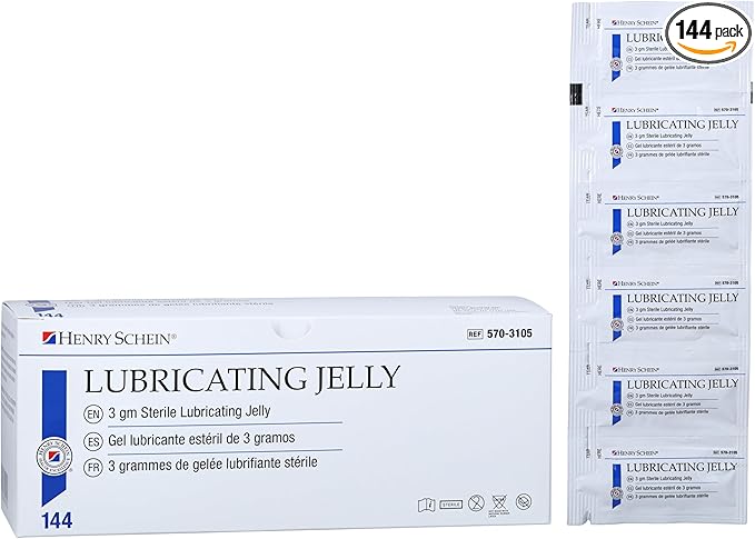 Henry Schein Sterile Lubricating Jelly – 3g Single-Use Packets, Convenient Box by HenrySchein