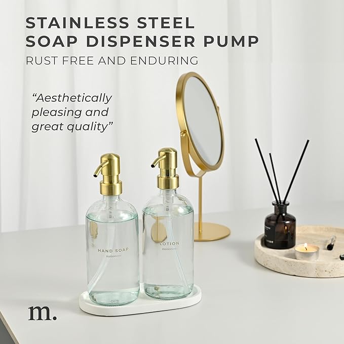 MaisoNovo Soap Dispenser 3-Piece Set | 16.9oz Clear Bottles - Image 4