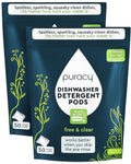 Puracy Dishwasher Pods, Natural Dishwasher Detergent, Free & Clear Dish tabs by Puracy