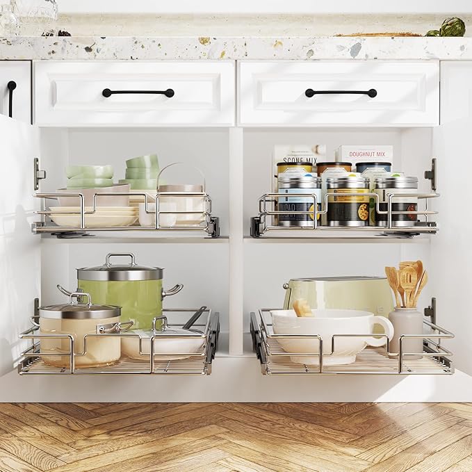 LOVMOR Pull Out Cabinet Organizer 17" W x 21" D, Kitchen Cabinet Pull Out - Image 6