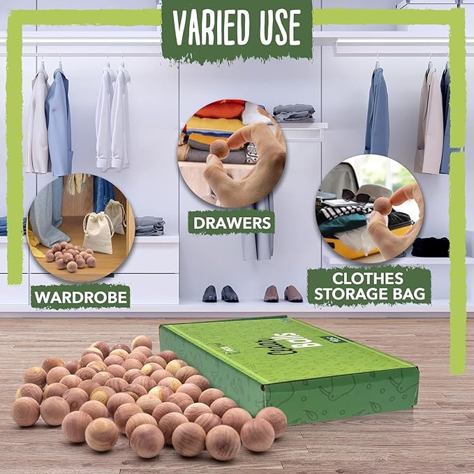 ecoKiwi Cedar Balls for Clothes Storage 40 Pack - Image 3
