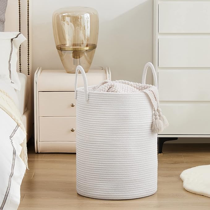 Woven Rope Laundry Hamper Basket by YOUDENOVA, 58L Tall Laundry Basket - Image 5