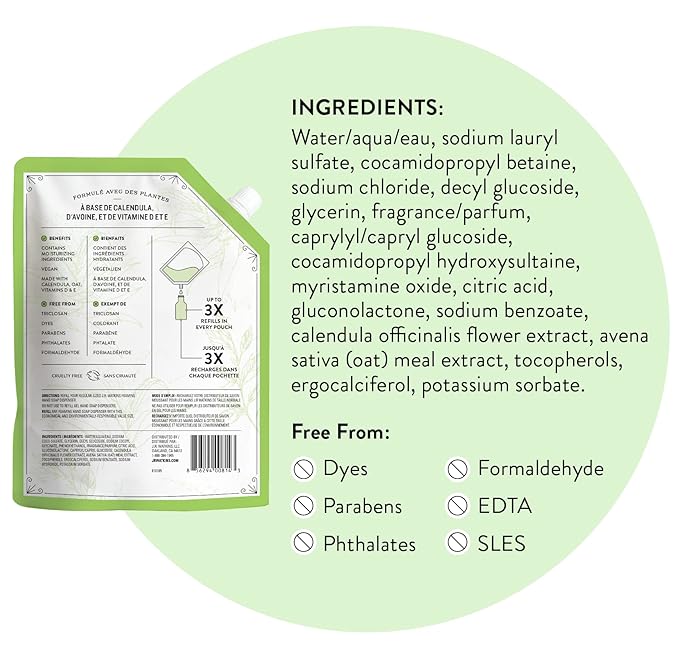 J.R. Watkins Hand Soap Refill, Aloe and Green Tea 34 fl Ounce - Image 8