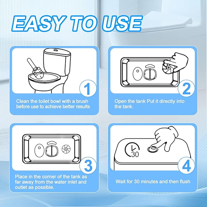 KIISIISO Toilet Bowl Cleaner Tablets 100 PACK, Automatic Bleach Toilet Tank - Image 6