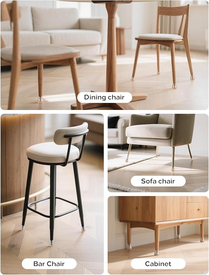 Upgrade 24 PCS Silicone & Felt Chair Leg Floor Protectors - Image 7