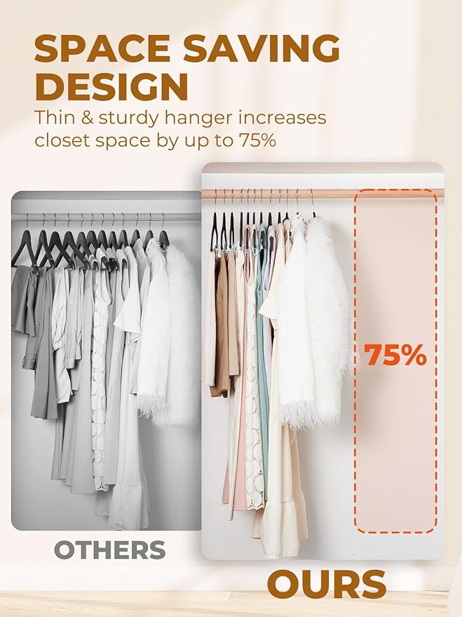 HOUSE DAY Velvet Skirt Hangers 36 Pack, Space Saving Slim Shorts Hanger - Image 6