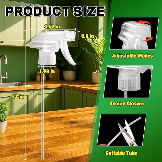 DIYSELF Spray-Bottle-Nozzle-Replacement, Universal Spray Bottle Top - Image 4