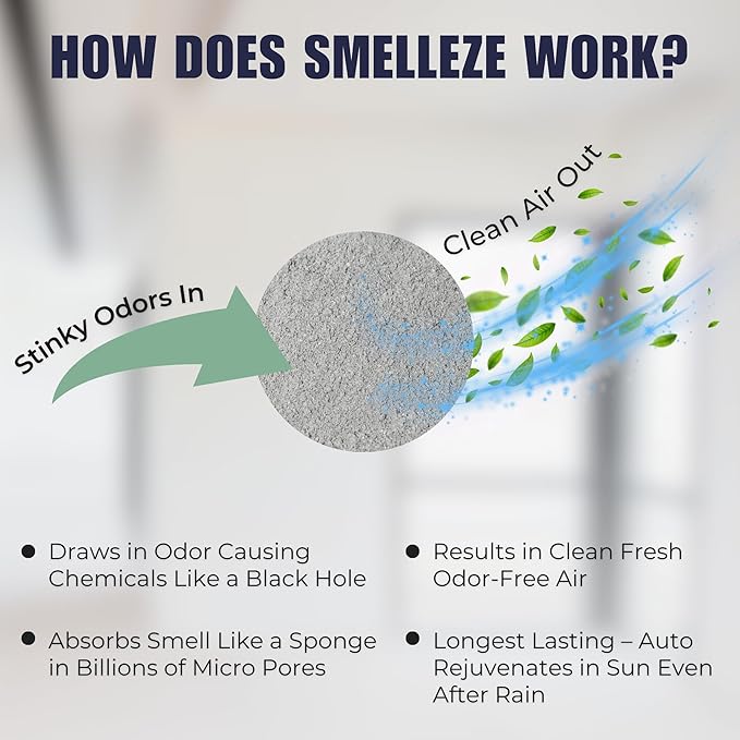 SMELLEZE Ultimate Odor Removal Bundle – 2 lb. Granules + 1 Reusable Pouch | - Image 4