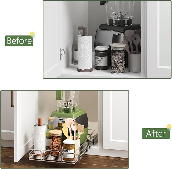 Pull Out Cabinet Organizer 10½" W x 18" D, Heavy Duty Cabinet Pull Out Shelves - Image 8