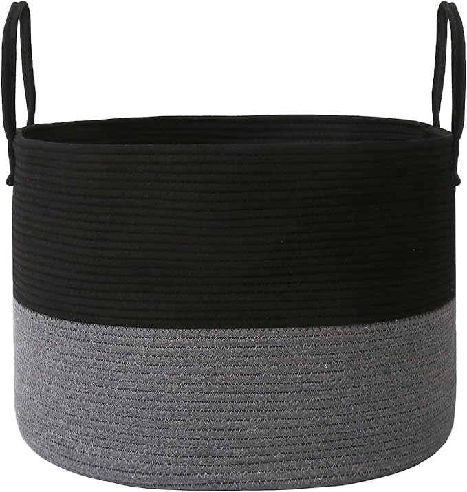 Woven Blanket Basket, 115L Large Rope Storage Bin by JMvicyroam