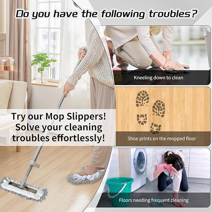 Mop Slippers Socks Floor Cleaning, Microfiber Shoe Covers dust Washable Reusable - Image 6