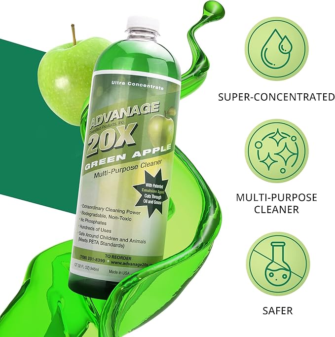 Advanage 20X All Purpose Cleaner Concentrate – Green Apple Eco-Friendly Heavy - Image 2