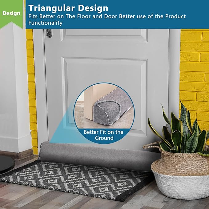 Triangular Under Door Draft Stopper 38 inch Heavy Duty Door Draft Blocker - Image 2