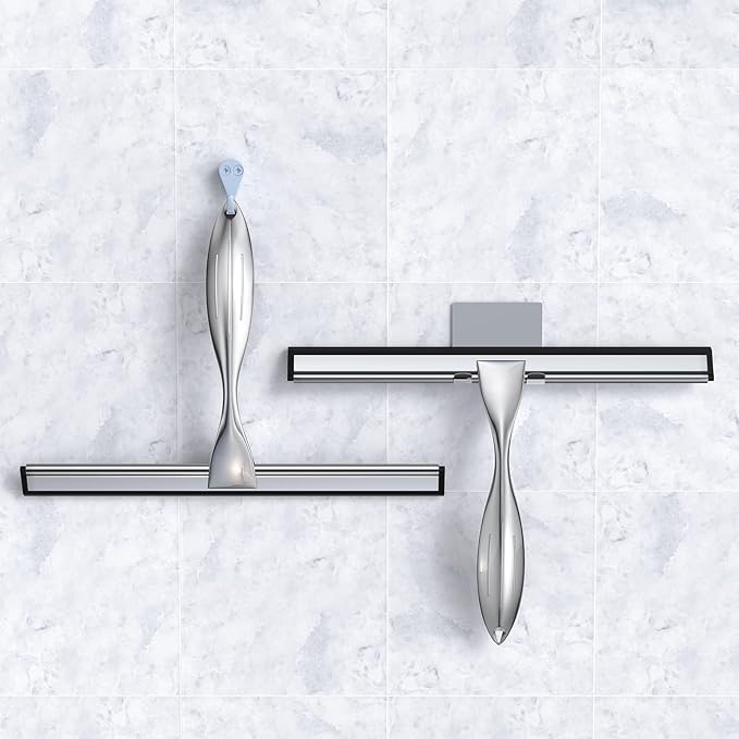Shower Squeegee for Glass Door 12-Inch Stainless Steel Bathroom Squeegee Window - Image 6