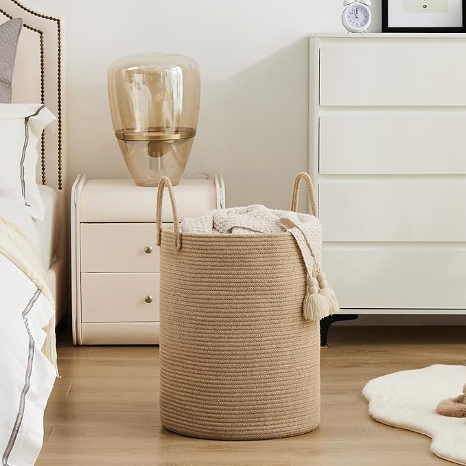 Jute Rope Woven Laundry Hamper Basket by YOUDENOVA, 72L Tall Luandry Basket - Image 5