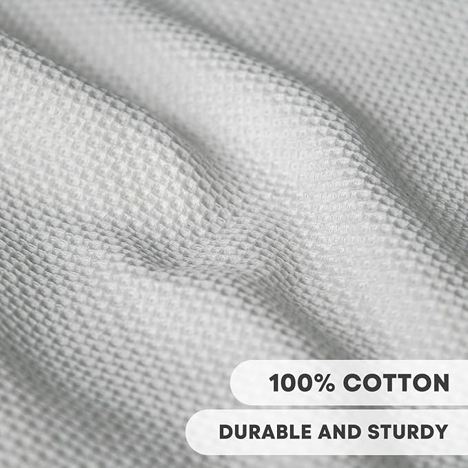 Artoid Mode 100% Cotton Light Grey Waffle Weave Kitchen Dish Cloths, 13x28 Inch - Image 2