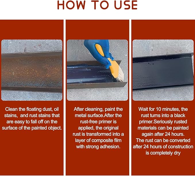 Water-Based Metallic Paint, Rust Removal Converter Metallic Paint, Rust Remover - Image 7