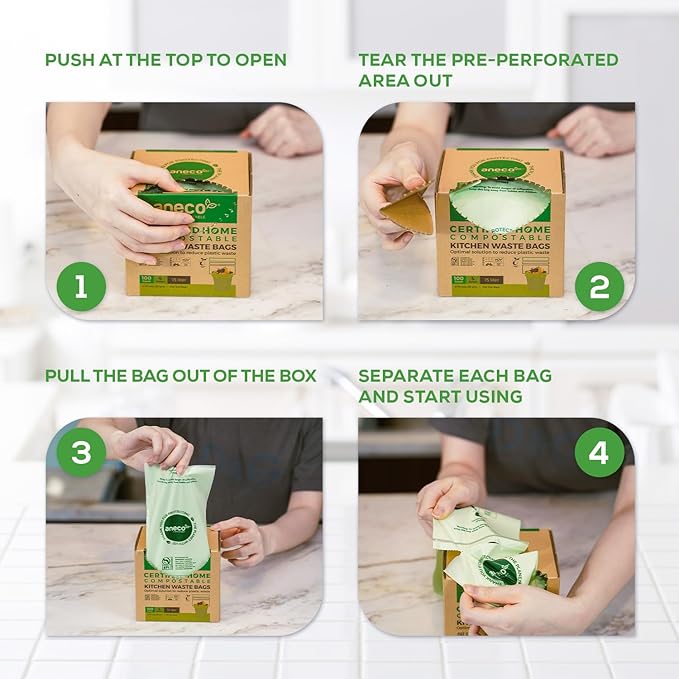 ANECO Compostable Trash Bags 4 Gallon, Extra Strong - Image 5