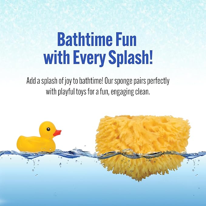Baby Buddy Baby Bath 4in Yellow Sea Sponge, Absorbent Natural Sea Sponge - Image 3