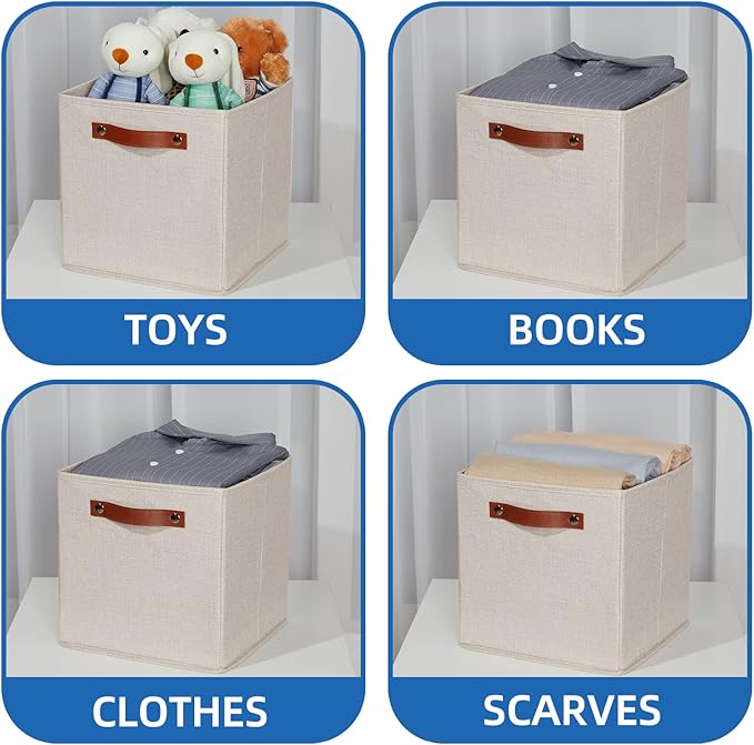Temary 11x11 Storage Cubes Fabric Storage Cubes Storage Bins - Image 4