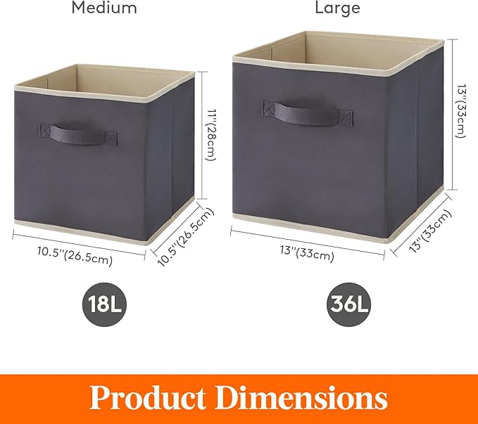 Lifewit 16 Packs Storage Cubes, 11 Inch Cube Storage Bins, Foldable Decorative - Image 2