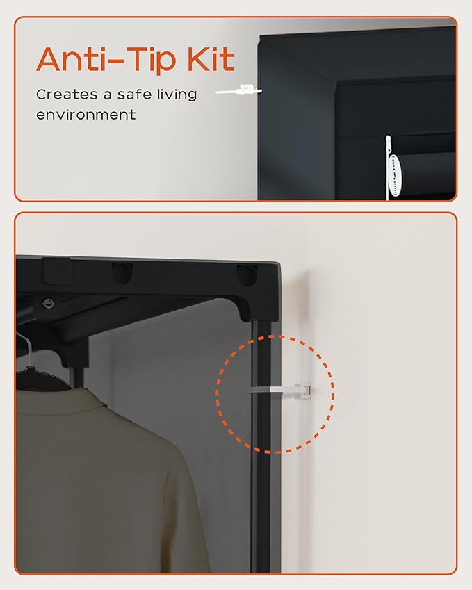 Portable Closet, 54.3 Inch Large Capacity Wardrobe Closet - Image 8