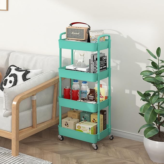 Sywhitta 4-Tier Plastic Rolling Utility Cart - Image 5