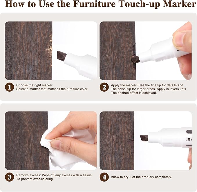 Dual Tip Furniture Markers Touch Up, Upgrade 13 Pcs Wood Markers Furniture - Image 5