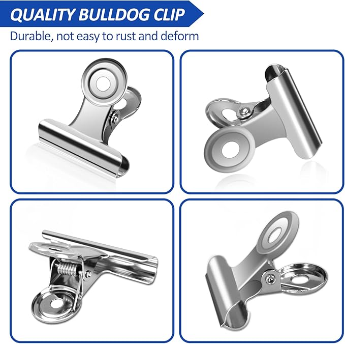 30 Pack Small Bull Clips 1.22 Inch Mini Metal Hinge Clips Binder Paper Hinge - Image 4