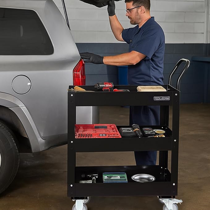 3 Tray 29.3 inch Tool Cart, self Assembly, 300 LBS Capacity Rolling Tool Carts - Image 6