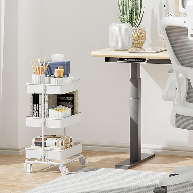 3-Tier Modern Metal Rolling Utility Cart - Image 7