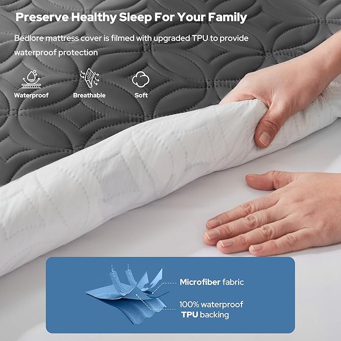 BEDLORE Waterproof Mattress Protector, King Size Mattress Pad - Image 2