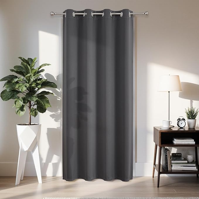 Joydeco Blackout Door Curtain for Doorway Privacy 90 Inches Long, Grommet by JOYDECO