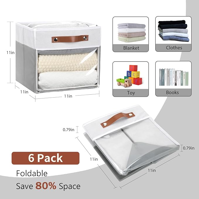 HNZIGE 11x11 Cube Storage Bins for Cube Organizer, Collapsible Decorative - Image 6